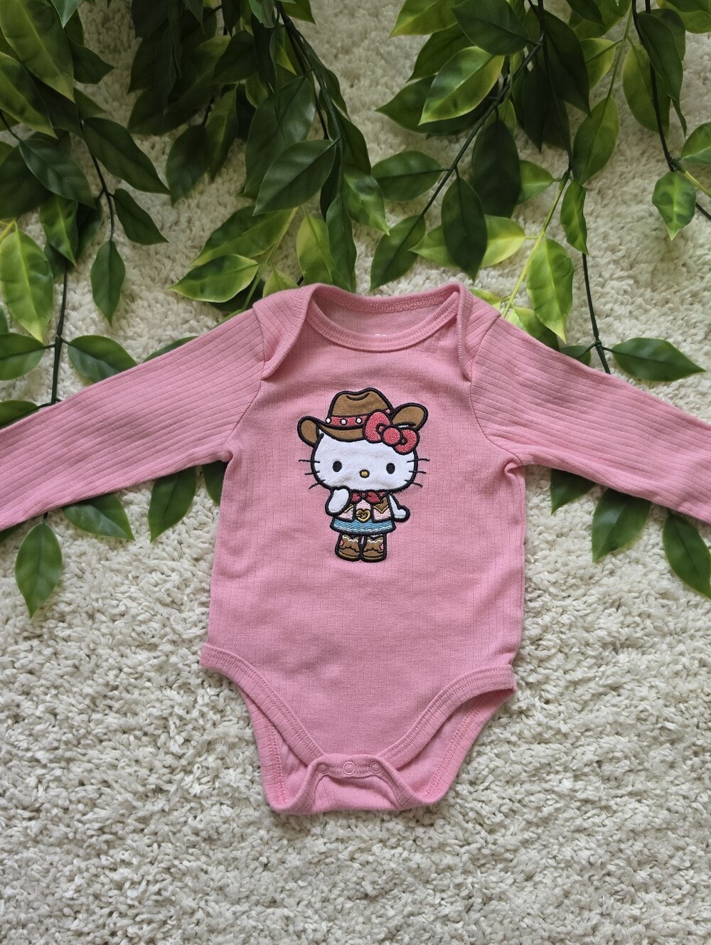 Baby Girl Raspberry Pink Hello Kitty Onesie (3-6 Months)